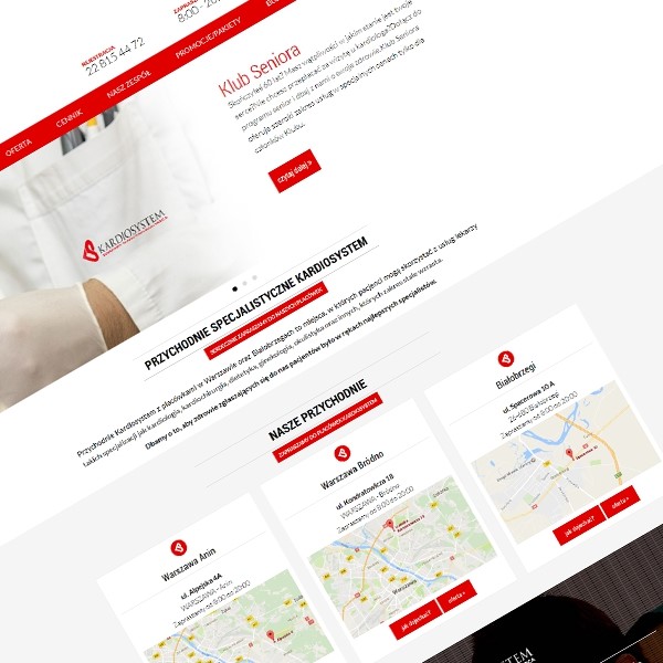 Kardiosystem, strona www, materiały reklamowe